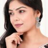 Handmade Traditional Jhumki with Moon and Flower Motif Chandbali Design Ethnic Jhumki Earrings for Women